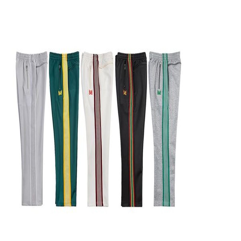 Spring Autumn AWGE Needles Pants Rocky Pants Men women Hip Hop High Quality Butterfly embroidery Track Sweatpants Japan Needles Trousers