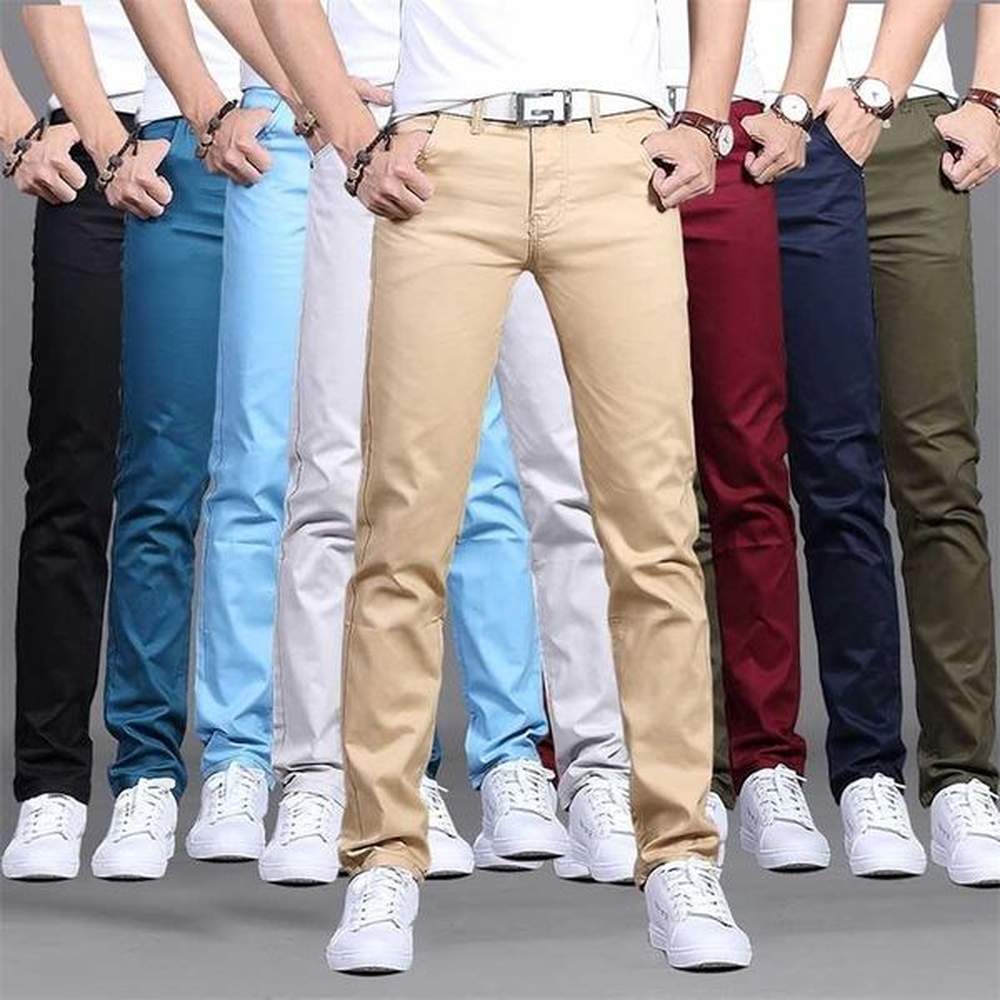 Spring autumn Casual Pants Men Cotton Slim Fit Chinos Fashion Trousers Male Clothing 9 colors Plus Size 28-38 211218