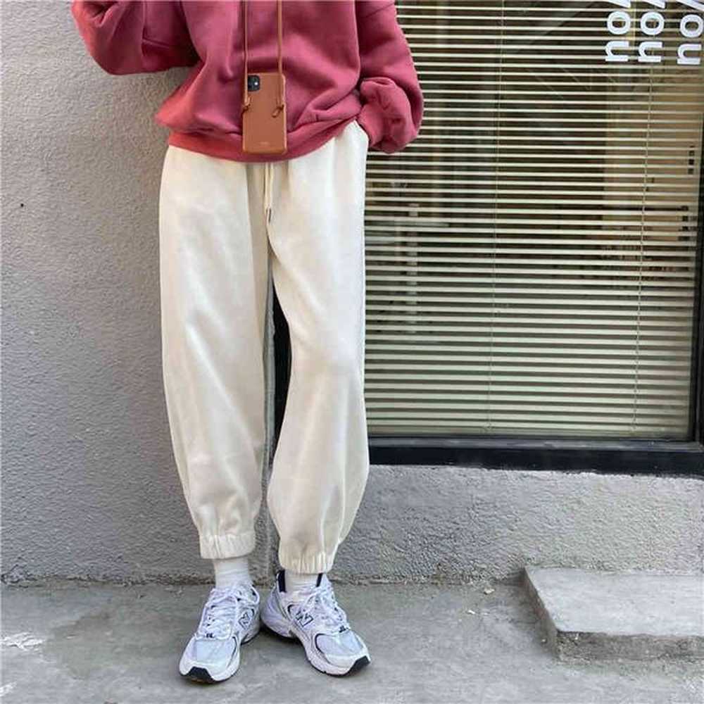 spring autumn casual sportspants trousers elegant minimalist high waist straight