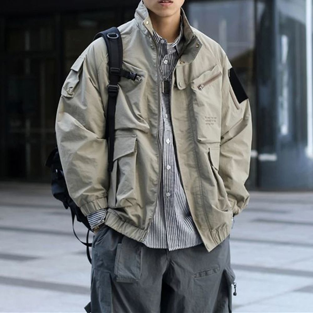 Spring Autumn Jackets Japanese Fashion Outdoor Mountain Climbing Function Jackets Harajuku Casual Work Jacket Men Clothing Korean Coats