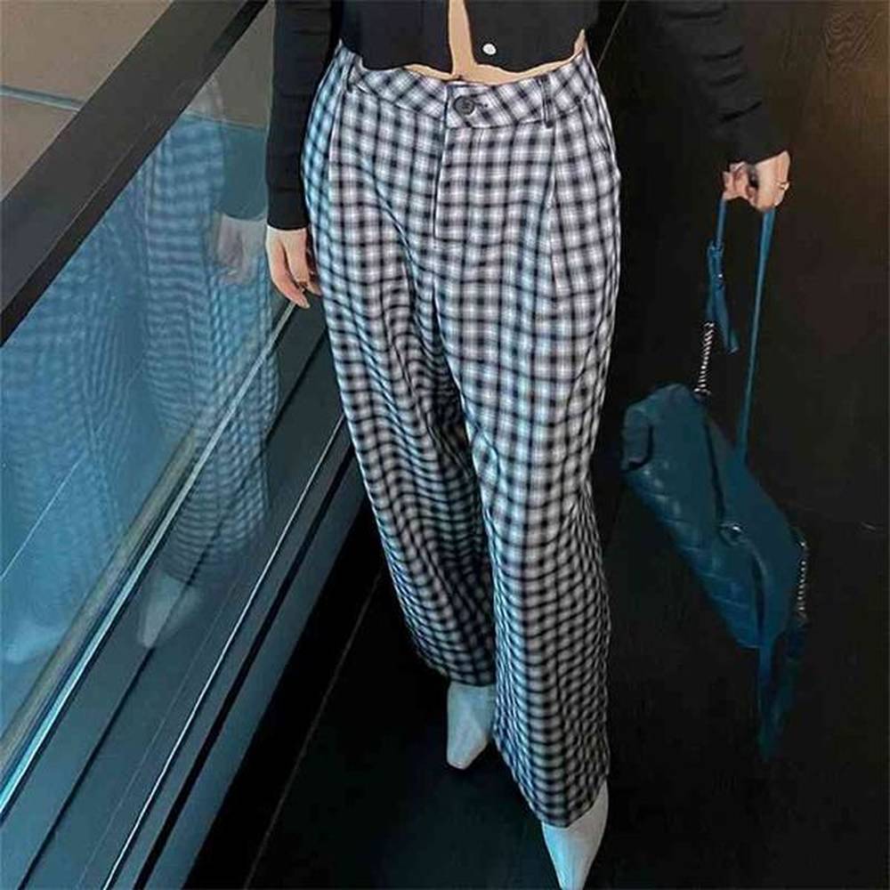 spring autumn korea fashion women high waist loose trousers femme