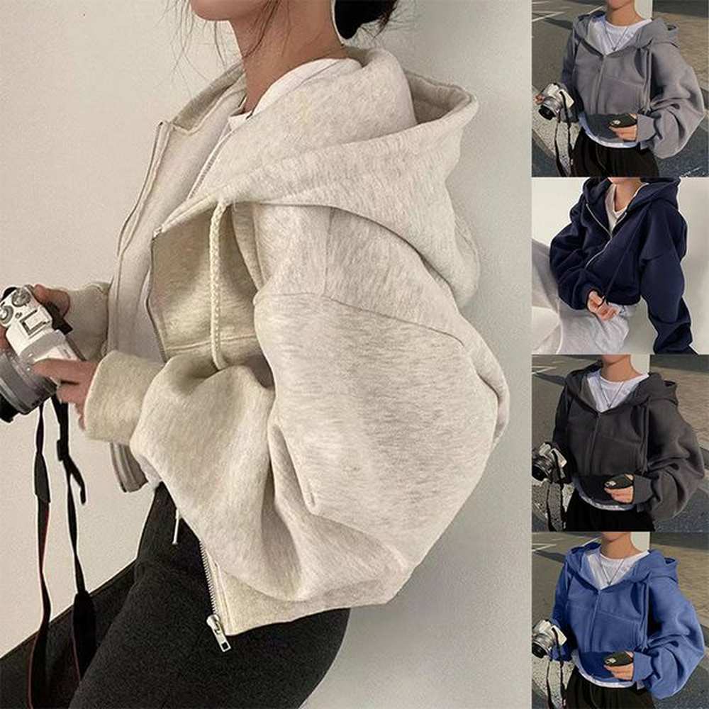 spring autumn new insfleeceed versatile cropped slims smooths silhouette