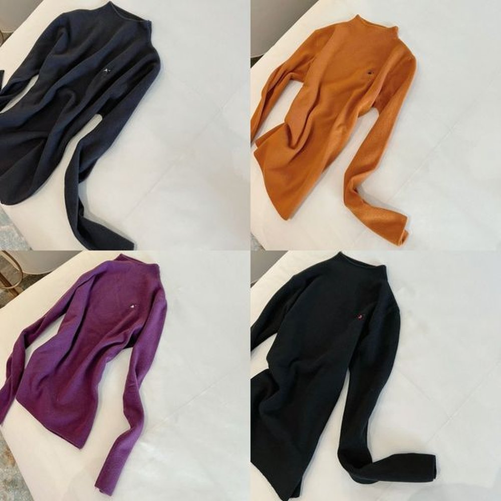 spring autumn slim knitwear women jumpers tops designer embroidered logo