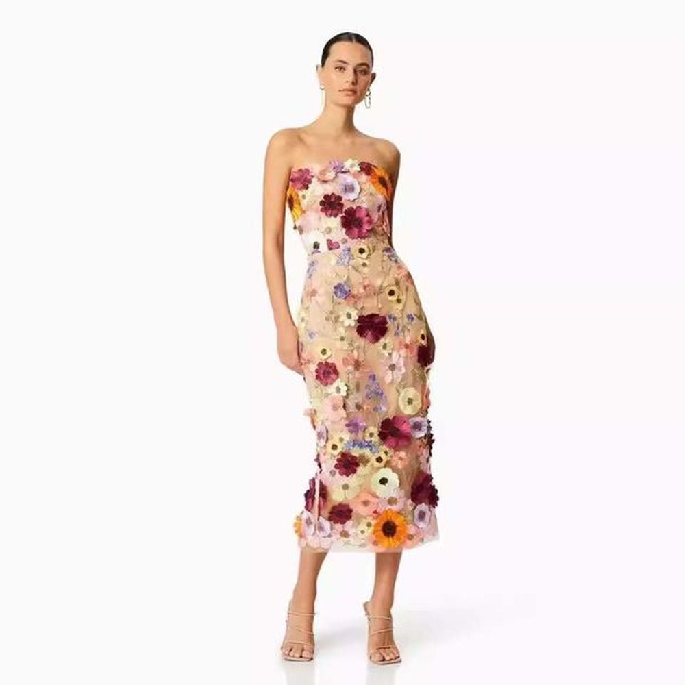 spring european and american sexy sleeveless color threedimensional wer embroidery