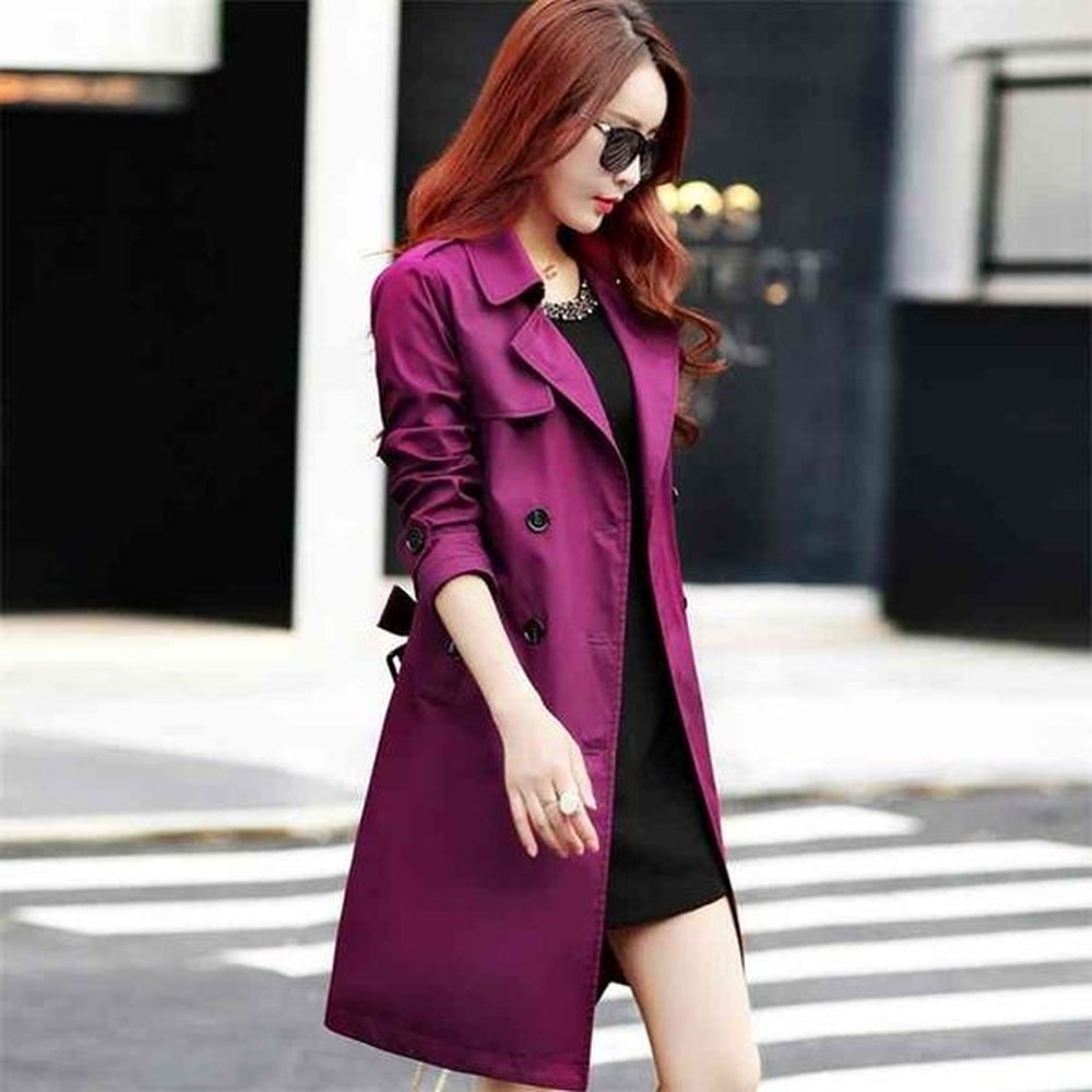 spring female trench coat for women turndown collar slim fit