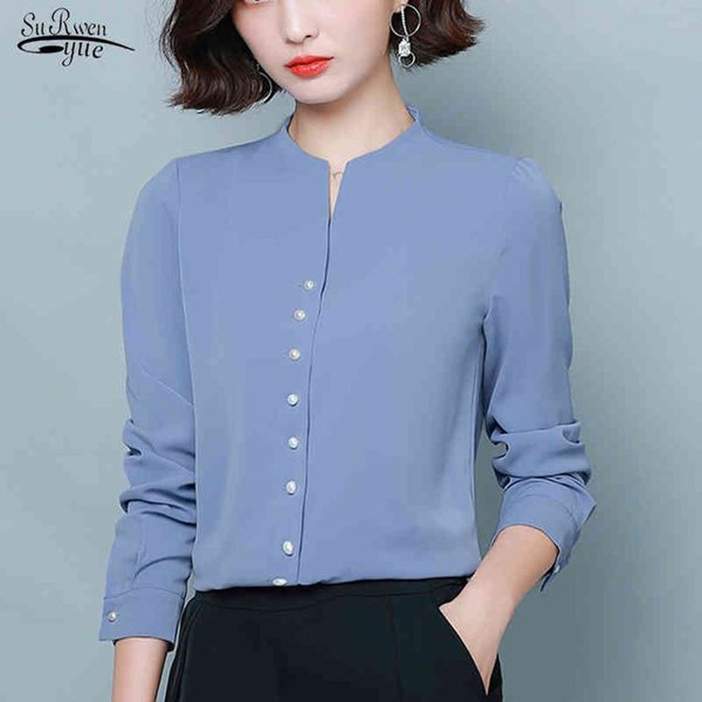 spring ladies tops shirt vneck solid shirts women cardigan plus