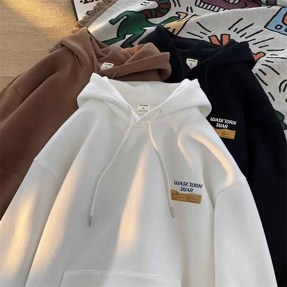 Spring Letter Graphic Hoody Mens Streetwear Clothes Loose Hooded Sweatshirts Y2K Vintage Fashion Printed Pullover Hoodies 240812