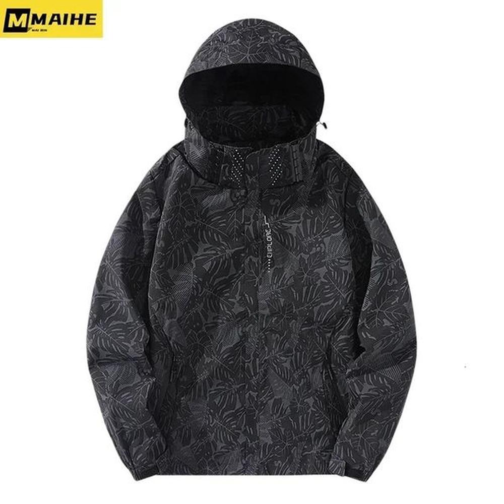 Spring Mens Lightweight Waterproof Rain Jacket Raincoat for Hiking Travel with Removable Hood Windbreaker Top 240807