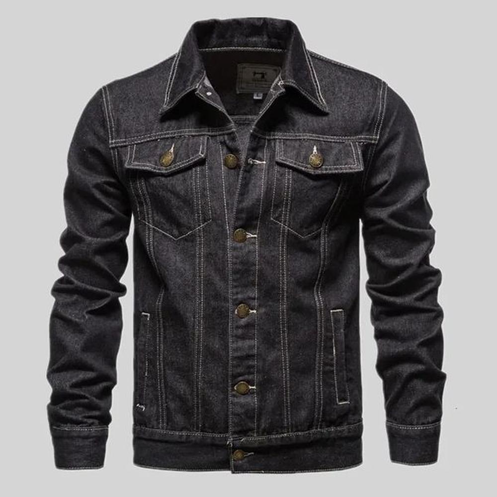 spring mens long sleeved denim jacket streetwear casual fashion