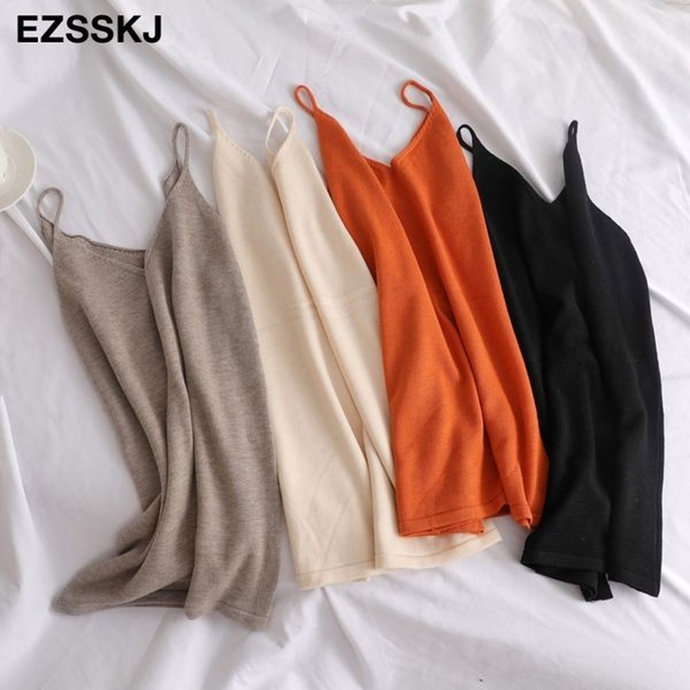 spring summer chic basic vneck camisole summer knit tank top