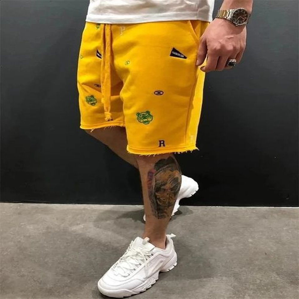 Spring Summer Men Cargo Shorts Relaxed Fit Breeches Bermuda sports Short Pants cotton Embroider Mens sweatpants 240415