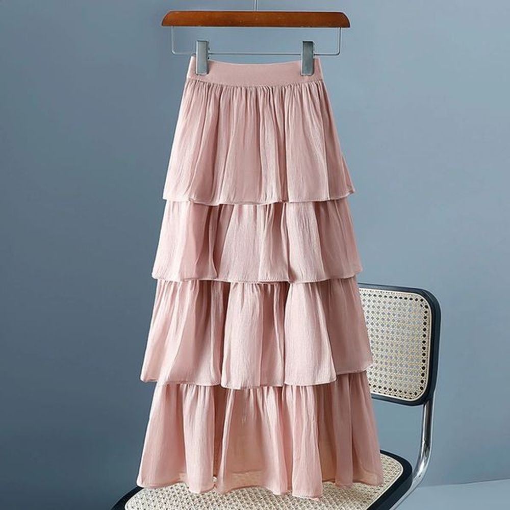 spring summer women high waist slim long skirt korean