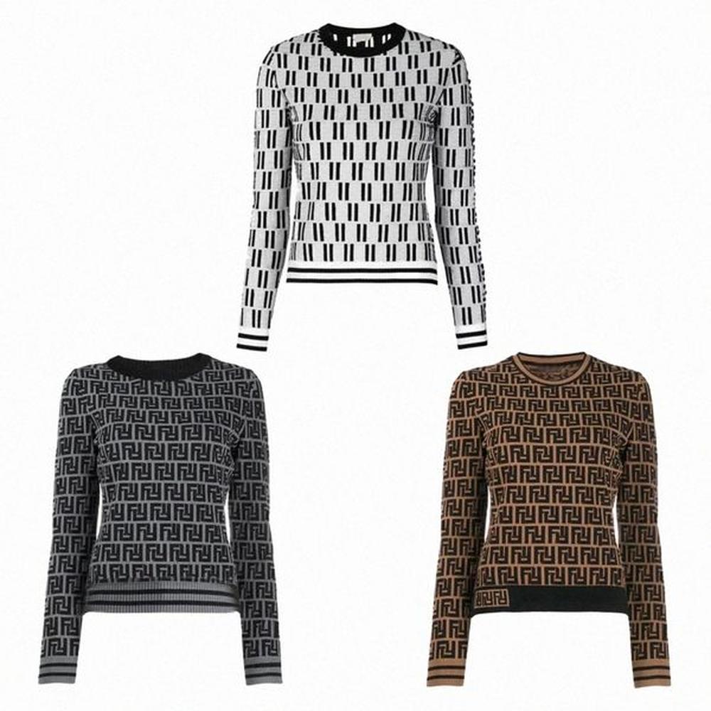 spring womens sweater long sleeve pullover round neck striped