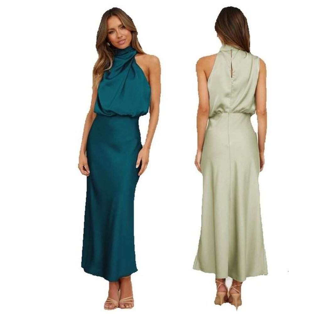 springsummer new high end satin sleeveless fashionable and elegant