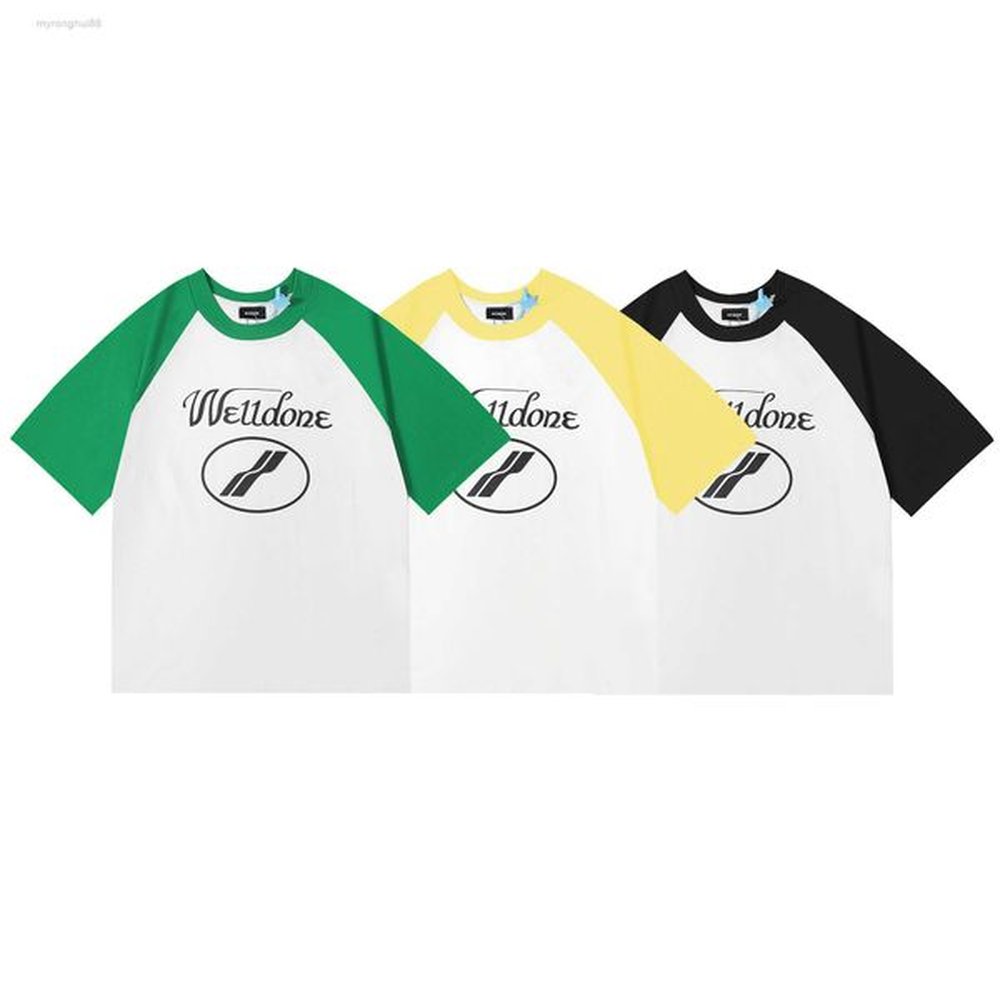Spring/summer New welldone shirt Letter Pattern Neck Short Sleeve Unisex Batch ADJI