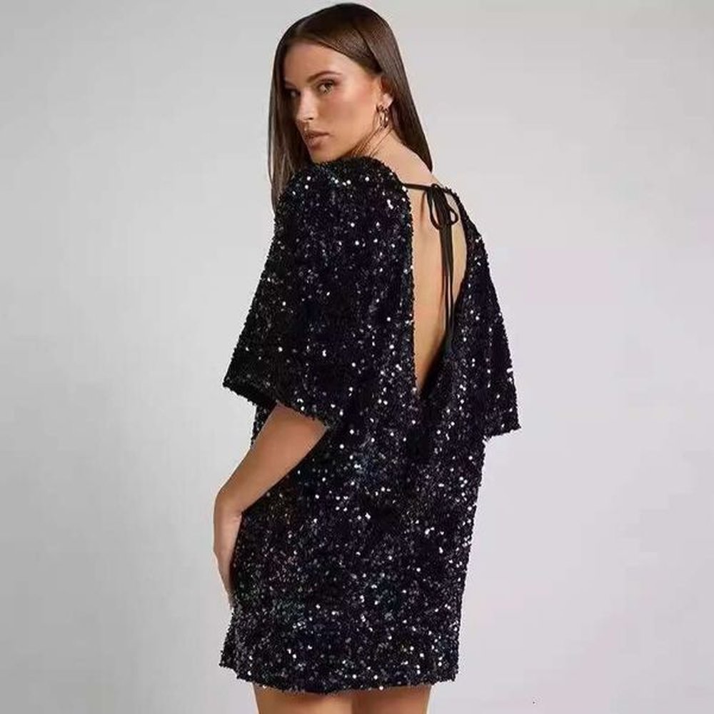 springsummer womens mid skirt slanted shoulder bead dress new