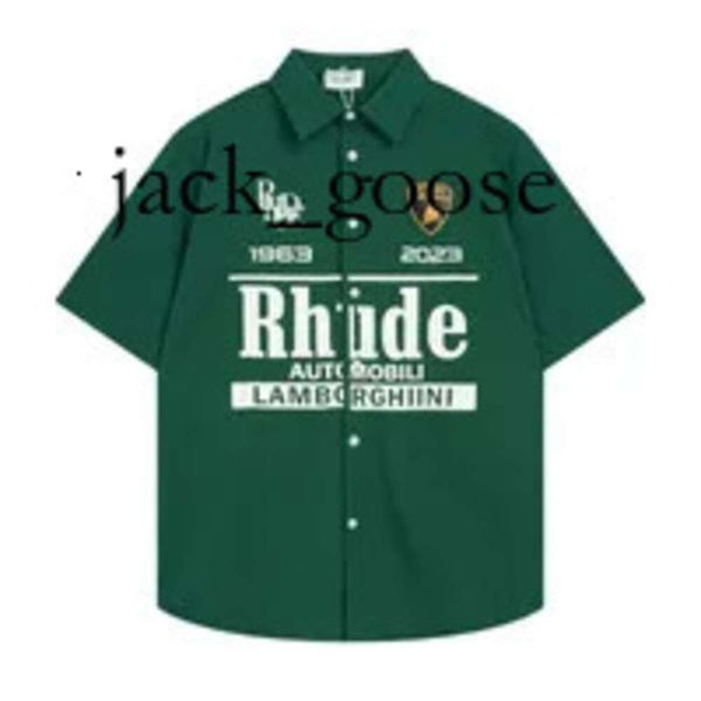 23SS Classic Rhude Summer Heavy Fabric Couple Fashion Designer Brand Polos Shirts Tshirt Men Po for Mens New Style High Quality Polo Shirt U