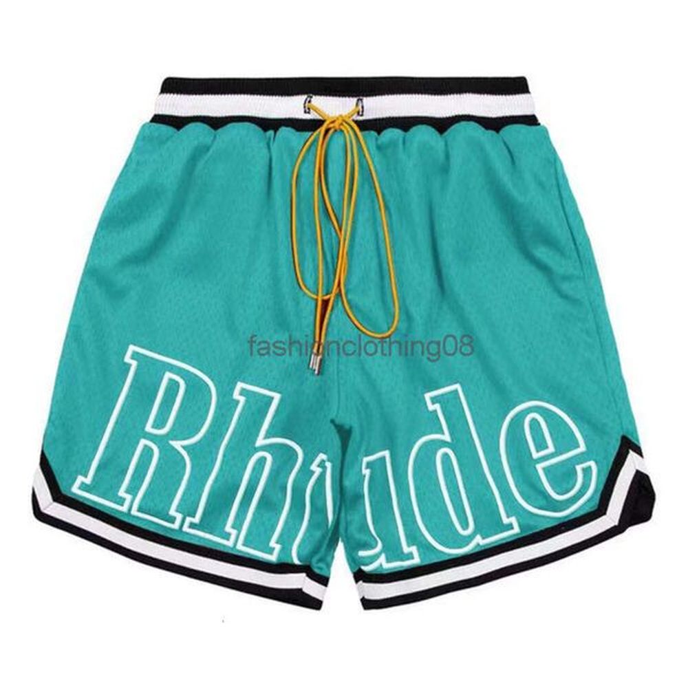 2024ss Designer Shorts Rhude Shorts Mens Mesh Short basketball Fashion Beach Elastic band Pants men high quality street wear red blue black