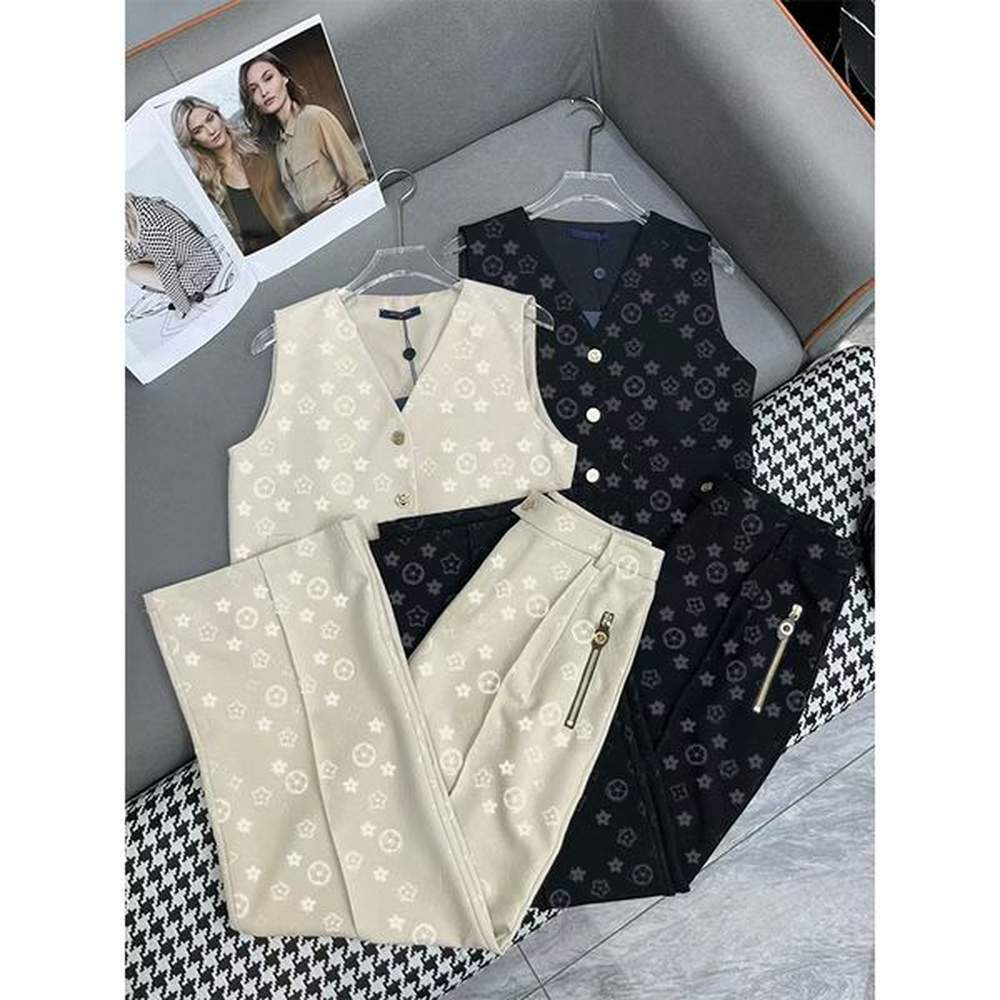 ss designer suit classic embossing process women two piece sets