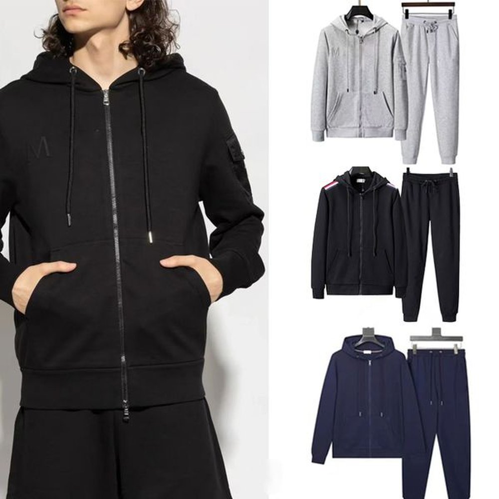 SS24 designer tracksuit mens set sweatshirt sweatpants long two-piece cotton hoodie padded sports leisure suit