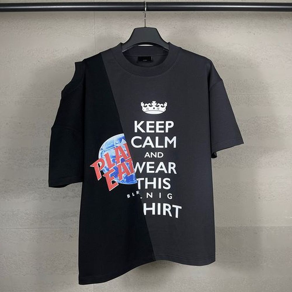 25SS Europe Paris Style Letter Print 2-in-1 Patchwork Tee Designer T shirt Spring Summer Casual Fashion Men Women Tshirt 0110