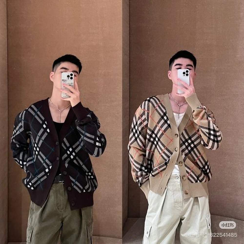 ss man designer plaid cardigan men women cardigan luxury plaid
