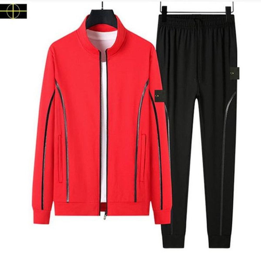 25ss Men Sportswear TOPstoney stones jacket Set Brand Mens Tracksuit Sporting Fitness Clothing Two Pieces Long Sleeve Jacket + Pants Casual