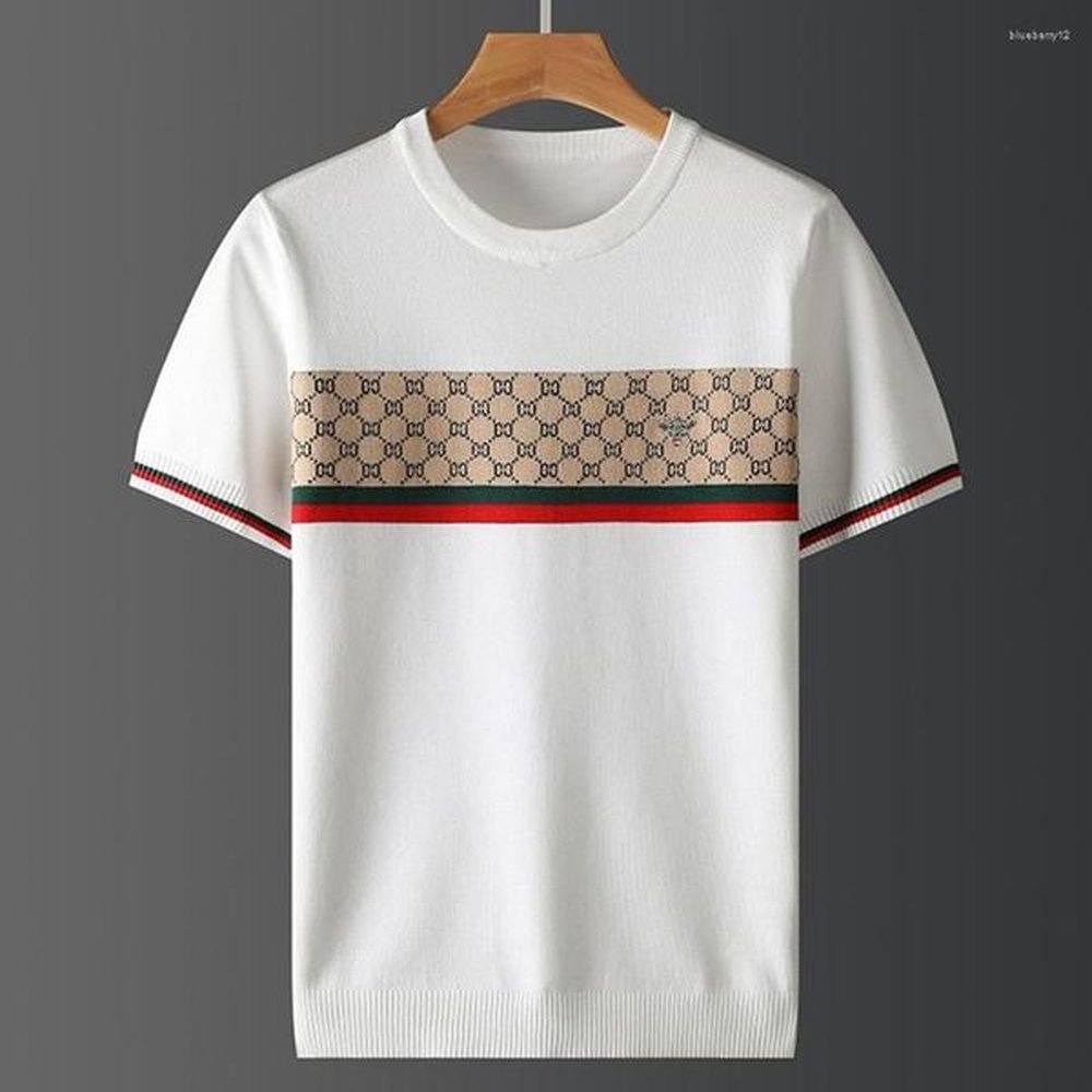 2024ss Mens T Shirts Designer Plus Size Fashion T Shirts Autumn Half Sleeve Sweater Mens Short T-shirt Bee Jacquard Embroidery Casual Line T