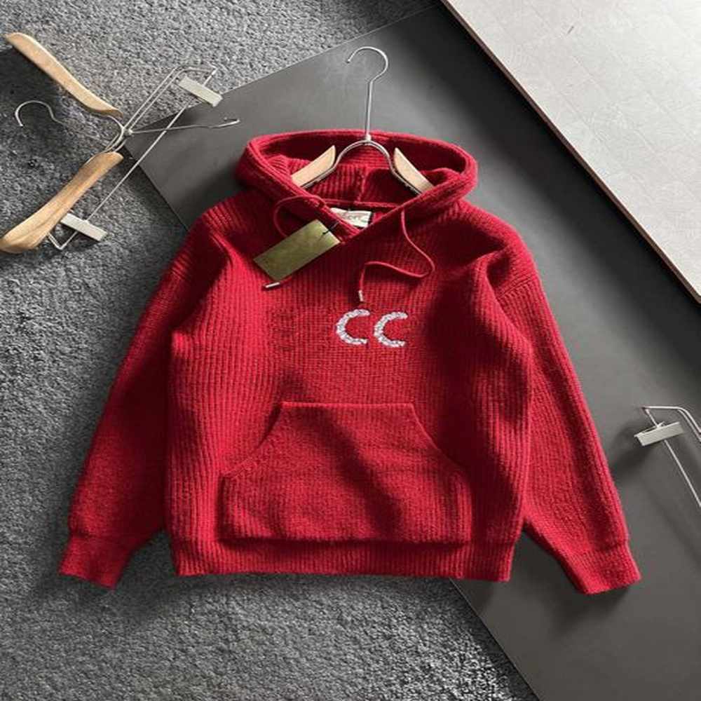2024SS Plus size men's knitted sweater fashionable sportswear sweater women's men's hooded jacket sweater student casual top