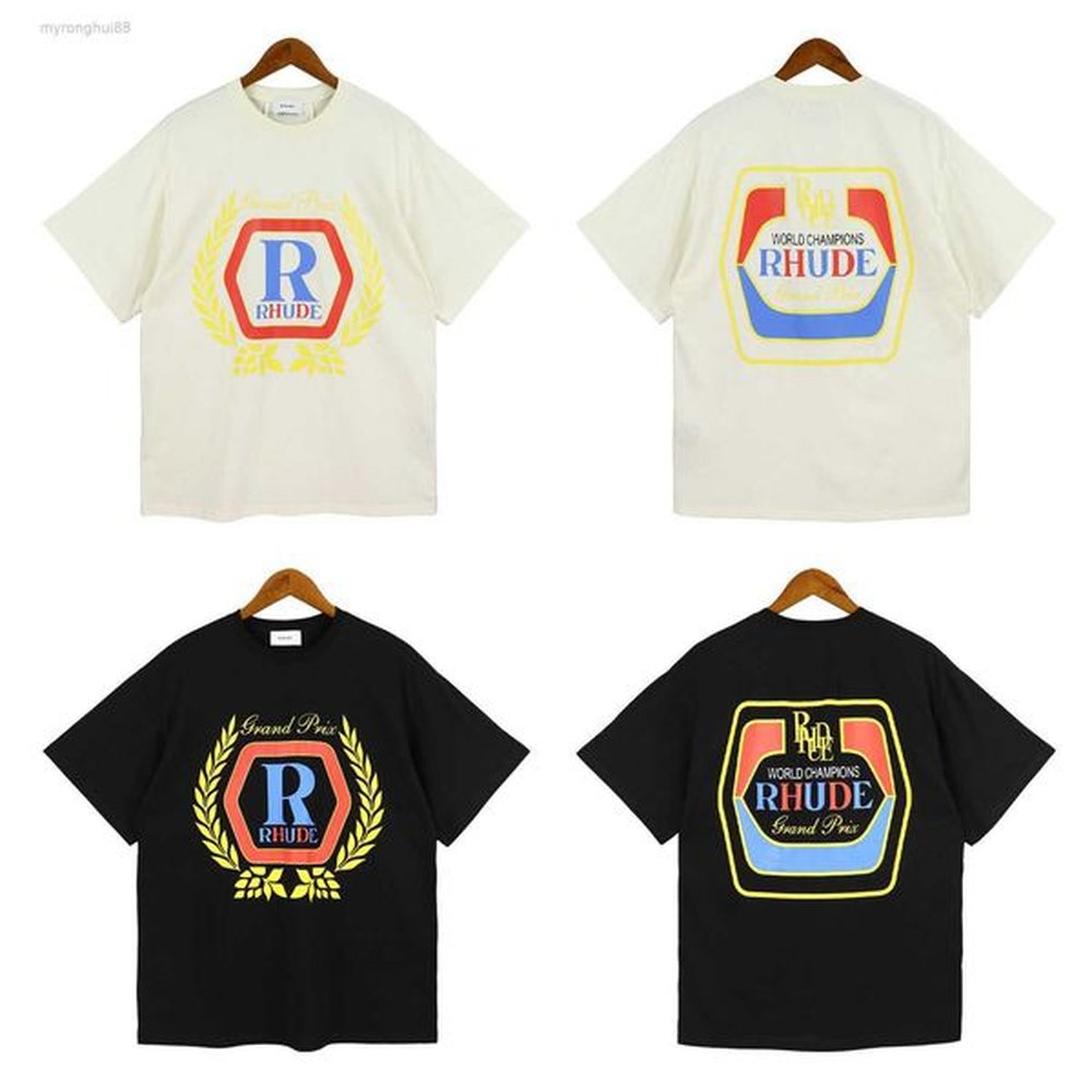 23ss Rhude Mens T shirt High quality Tess Designer Casual Fashion Short Sleeve Europe America Men Women Round neck Tshirts US Size S-XXL 8GF