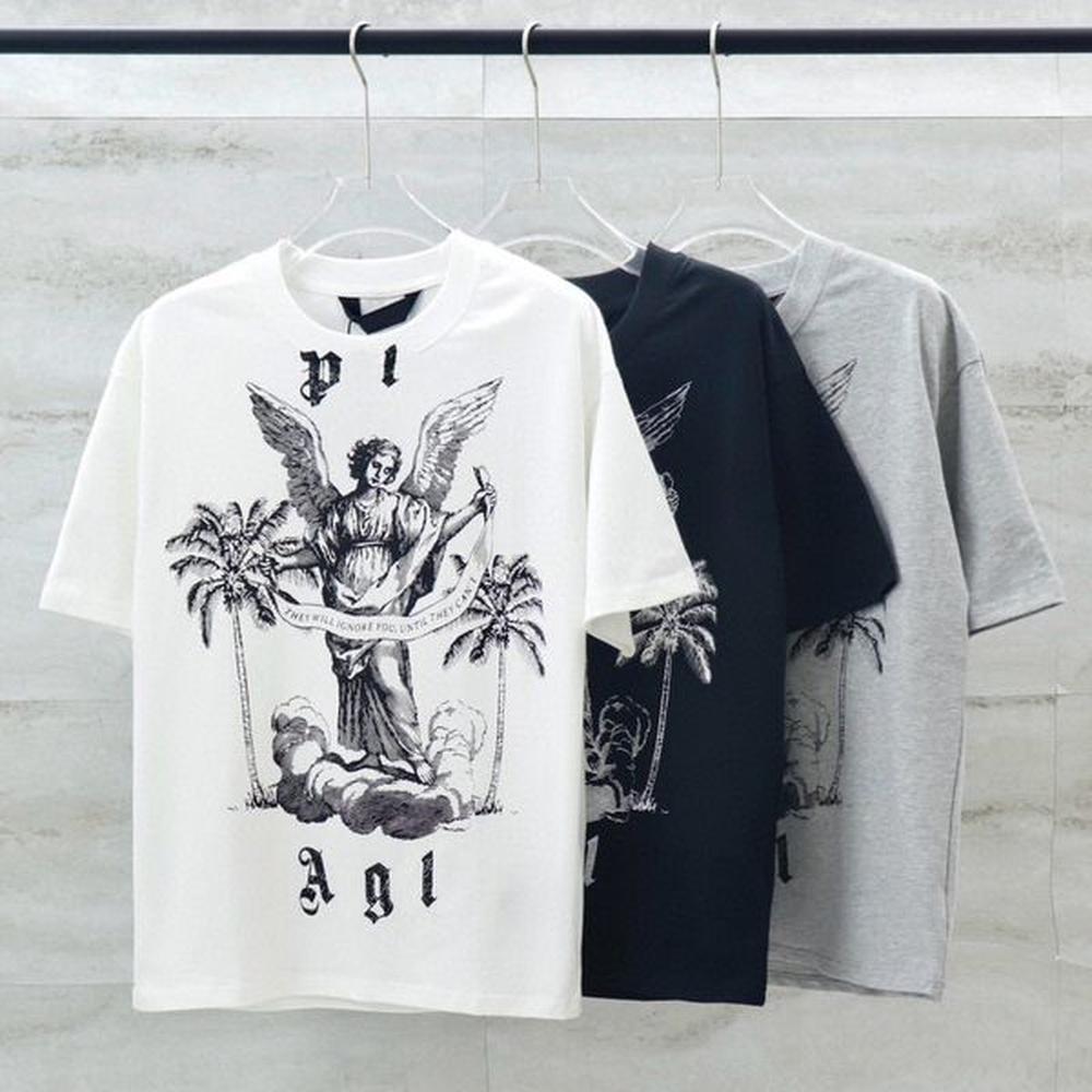 24ss Spring Summer Europe Italy Letter Sketch Print Tee Fashion Mens Skateboard Short Sleeve Tshirt Women Clothes Casual Cotton Designer T s