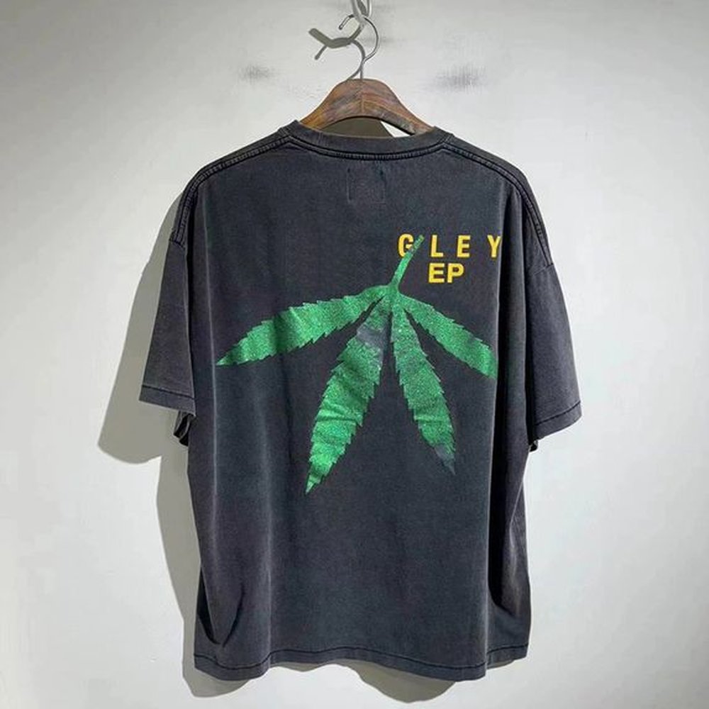 24ss Spring Summer USA Leaf Letter Print Tee Washed Vintage Oversized T shirt High Quality Short Sleeve Women Mens Fashion Tshirts 0430