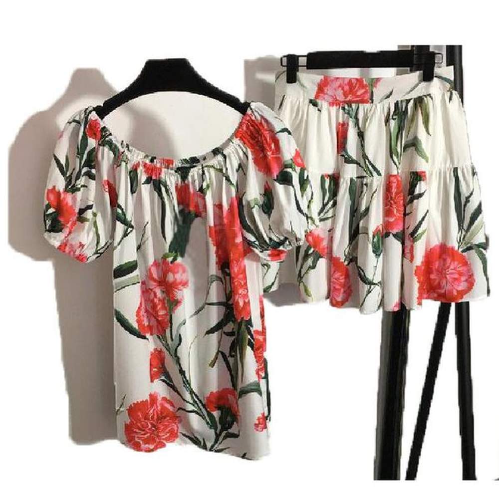 ss summer womens piece dress t shirt skirt suits