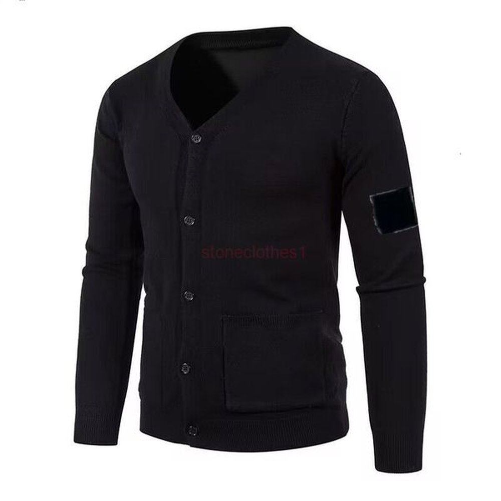 25ss topST0 Brand men's loose casual classic V-neck cardigan sweater men's sweater spring and autumn warm solid color sweater jack