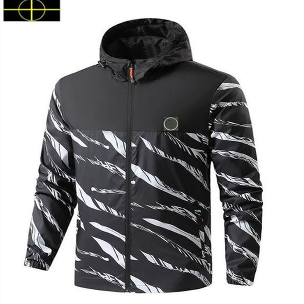 25ss TOPstoney stones jacket Plus Size Outerwear Brands Men's Designer Pocket Solid Jacket Long Sleeve Zipper Badge Windbreaker Embroid