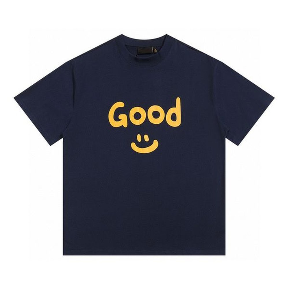24ss USA Style Smile Face Good Letter Print Tee Designer T shirt Spring Summer Casual Fashion Skateboard Men Women Graphic T-shirt 0701