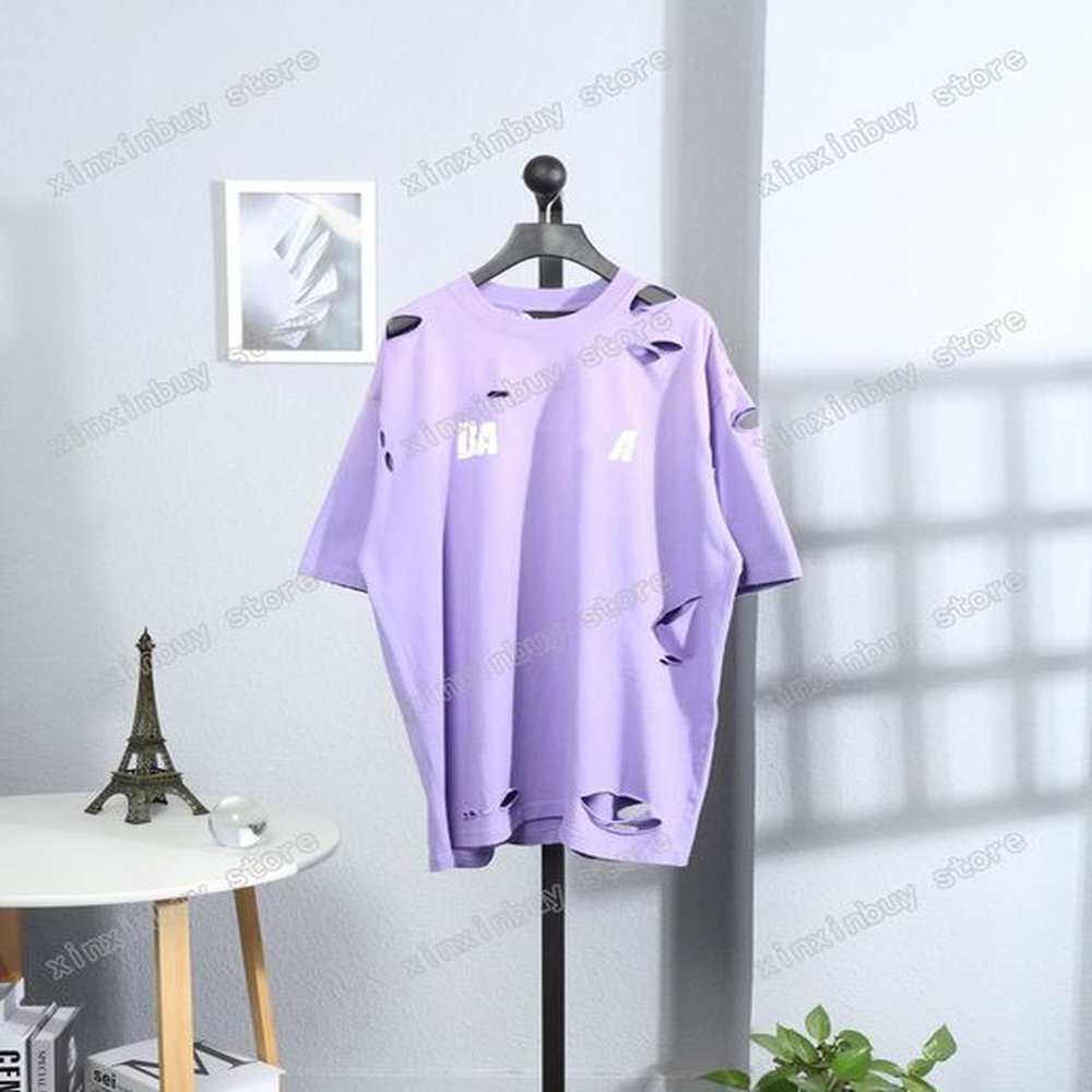 ss women designers t shirts paris destroyed tie dye print