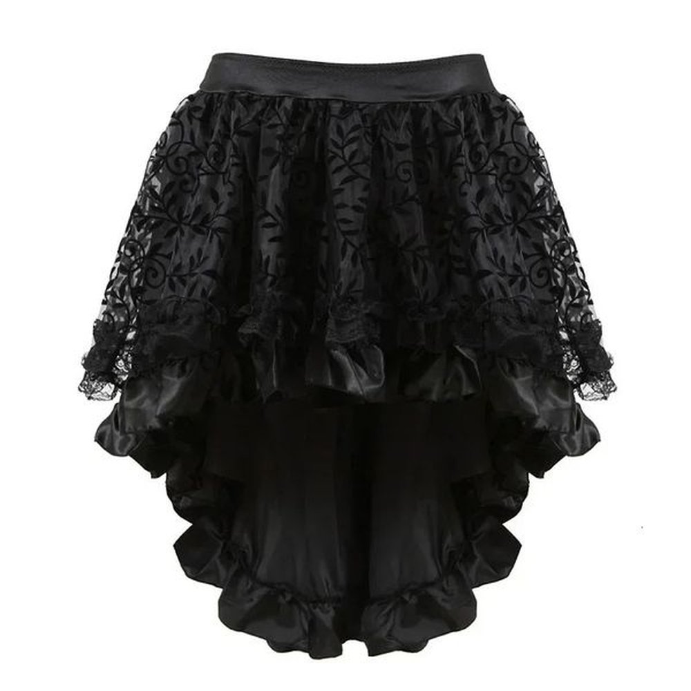 steampunk women lace floral skirt asymmetrica renaissance victorian pirate medieval