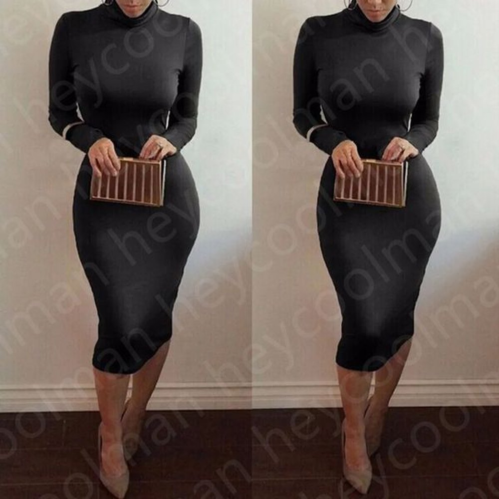 steckshion women fashion dresses winter soft cotton stretch black party