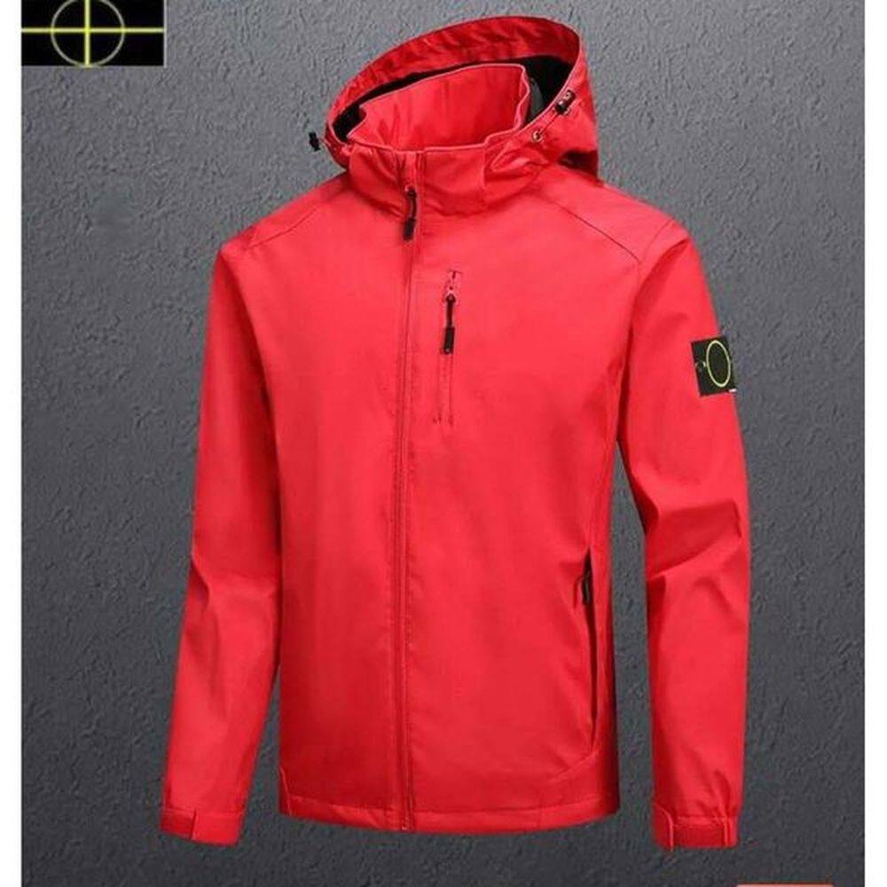 Stone Coat Spring And Autumn Stone Men's Jacket Islansjacket Stand Collar Hooded Solid Men's Casual Windproof Outdoor Stone Jacket
