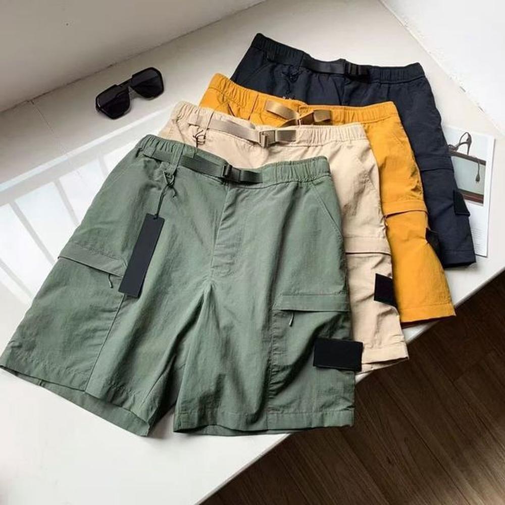 Stones designer mens cargo shorts casual sports fashion street style tide knee length beach shorts big pockets work five-piece shorts summer