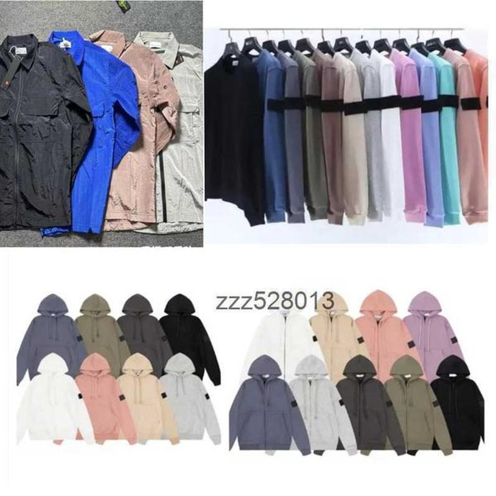 Stones jacket badge stones mens hoodie shirts Water Resistant metal Skin coat zip cardigan casual Cotton sweatshirt