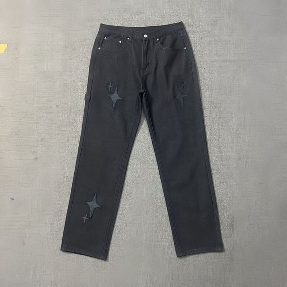 Street Myths: Designer Demi Star-Embroidered Jeans - A Hip-Hop Homage to Y2K Men's Fashion