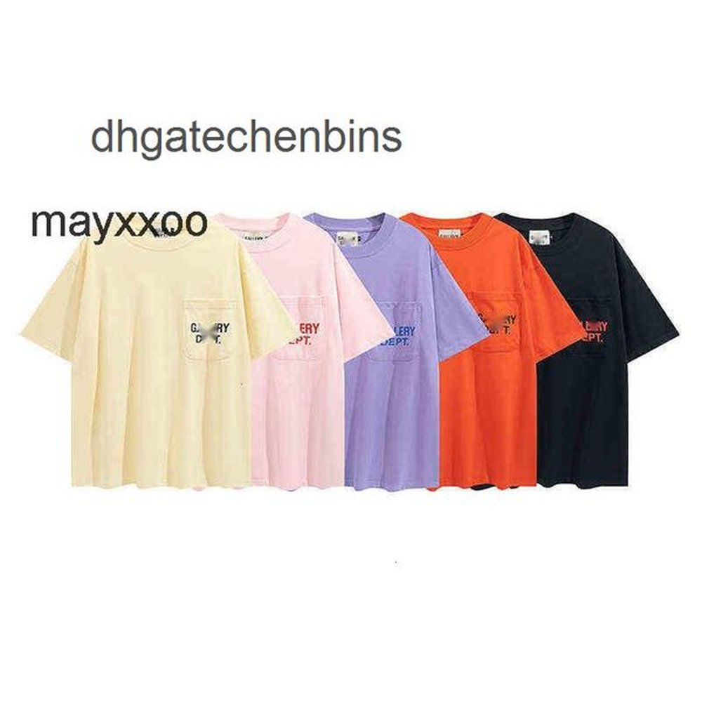 Street Printing Mens Small t Short Shirt Chest Galleresdepttshirt Pocket Letter 2024 Hop Couple Hip Sleeve ZY57