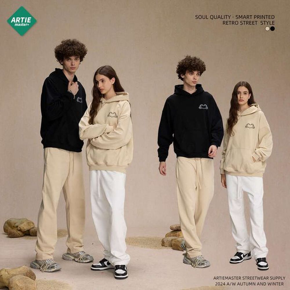 Street Trendy Brand Woolen Circle 430g Printed Hoodie Loose Ins Style Men's and Women's Hoodies