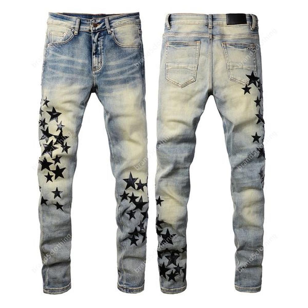 Stretch jeans casual pants printed straight pants jeans Womens jeans fashion man jeans trousers mid regular long spandex outdoor recreation