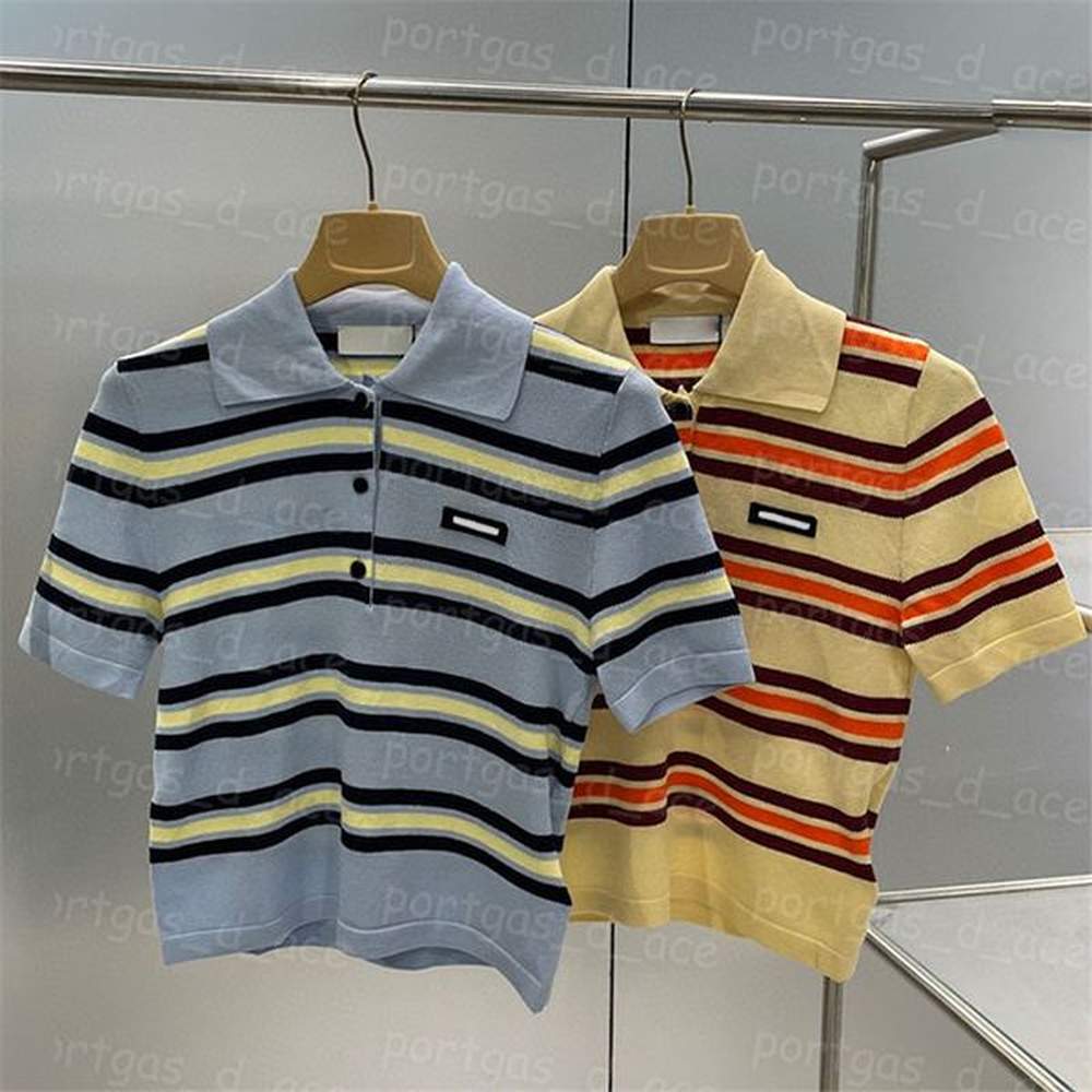 striped knitted polos designer women shirt top luxury knits tops