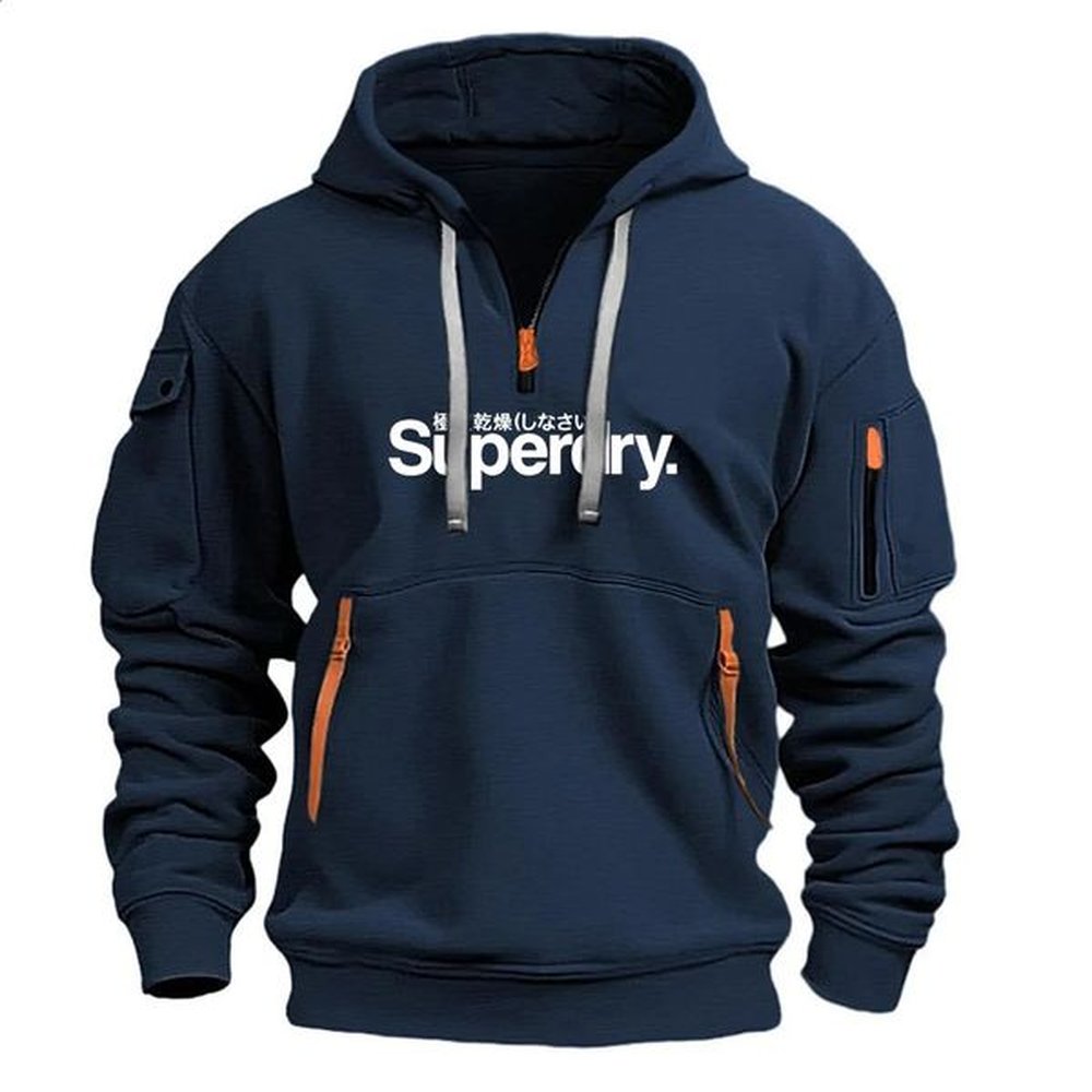 Stylish Mens Hoodie Multi-Pocket Zipper Fly Comfortable Casual Hoodie Pullover Sweatshirt Mens Hooded Sweatshirt 240722