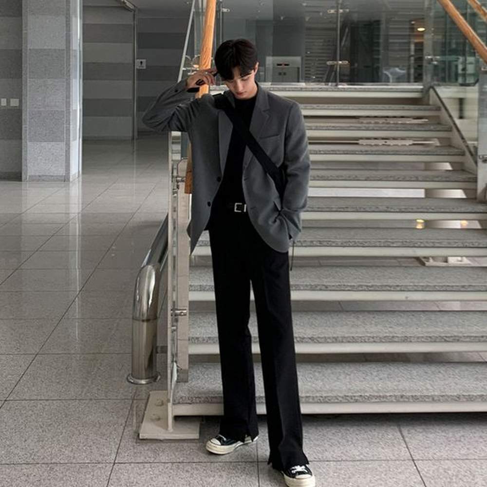 3682 Stylish Men's Two-Piece Casual Suit for Spring and Autumn Seasons