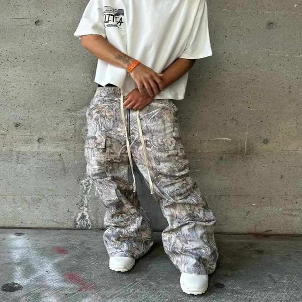 Stylish Multi-pocket Camouflage Cargo Pants American Retro Straight Leg Loose Casual Pants Harajuku Style Hip Hop Y2k Trousers 250206